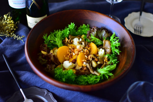 How to Make Persimmon Salad (With Maitake Mushroom & Kurozu Black Vinegar Recipe)