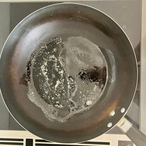 buttering a pan