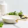 Lot 2 poêles 24 et 28 cm et wok 28 cm aluminium antiadhésif crème Evolution Green pan - Mathon - 3
