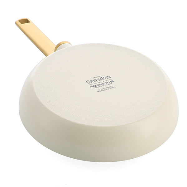 Lot 2 poêles 24 et 28 cm et wok 28 cm aluminium antiadhésif crème Evolution Green pan - Mathon - 5