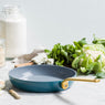 Lot 2 poêles 24 et 28 cm et wok 28 cm aluminium antiadhésif bleu Evolution Green pan - Mathon - 4