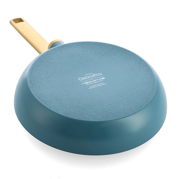 Lot 2 poêles 24 et 28 cm et wok 28 cm aluminium antiadhésif bleu Evolution Green pan - Mathon - 5