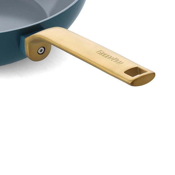 Lot 2 poêles 24 et 28 cm et wok 28 cm aluminium antiadhésif bleu Evolution Green pan - Mathon - 6