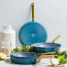 Poêle aluminium antiadhésive bleu 24 cm Evolution Green pan - Mathon - 7