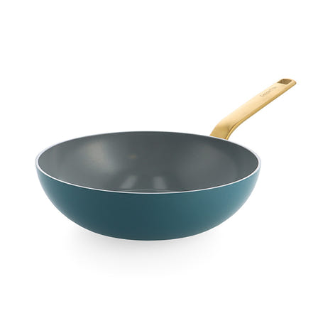Wok aluminium antiadhésif bleu 28 cm Evolution Green pan - Mathon - 1