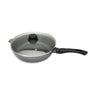 Sauteuse revêtement Dur comme la pierre 28 cm et couvercle en verre Mathon - Mathon - 1
