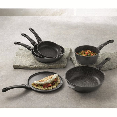 Sauteuse revêtement Dur comme la pierre 28 cm et couvercle en verre Mathon - Mathon - 2