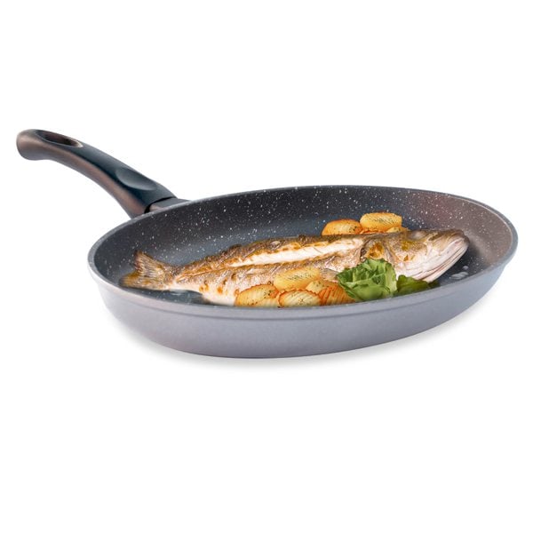 Poêle à poisson ovale revêtement Dur comme la pierre 34 cm Mathon - Mathon - 1