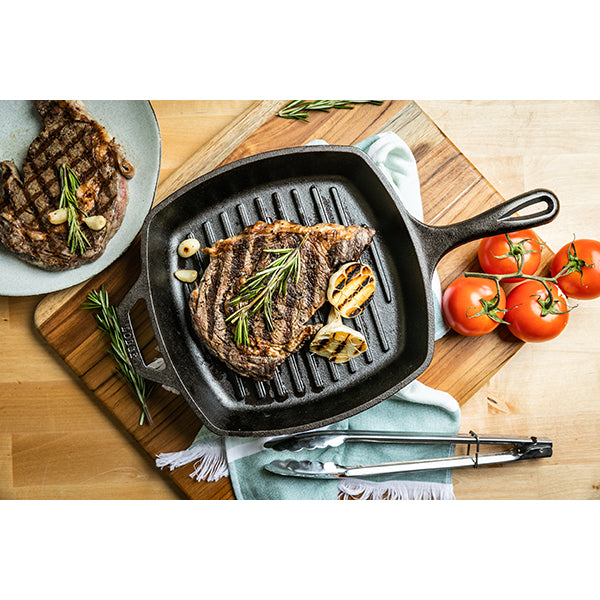 Poêle grill carrée en fonte naturelle 27 cm Lodge - Mathon - 2