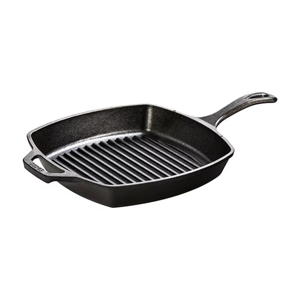 Poêle grill carrée en fonte naturelle 27 cm Lodge - Mathon - 1