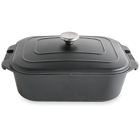 Grande cocotte légère rectangulaire en fonte d’aluminium 34,5 cm 7,7 L coloris noir Mathon - Mathon - 1