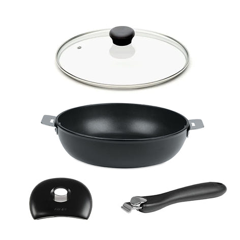 Lot sauteuse Cookway 24cm avec poignée, anse et couvercle Cristel - Mathon - 1