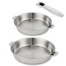 Lot 2 poêles tout inox Evolution 20 et 28 cm et manche amovible Beka - Mathon