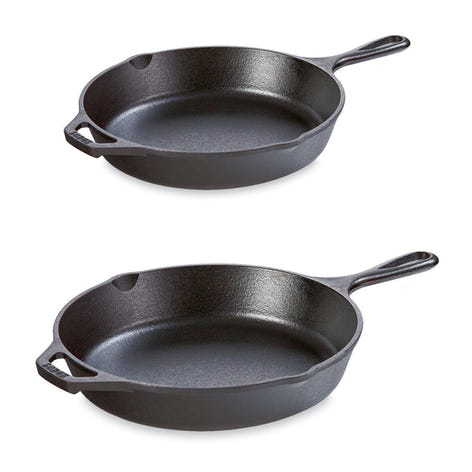 Lot 2 poêles avec poignées en fonte naturelle 20 et 26 cm Lodge - Mathon