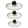Lot 3 couvercles en verre cerclés inox 16, 18 et 20 cm Baumalu - Mathon
