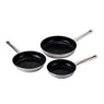 Lot de 3 poêles en inox avec revêtement céramique 20, 24 et 28 cm  Kitchenpro - Mathon - 1