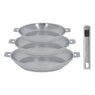 Lot 3 poêles tout inox Strate 20, 24 et 28 cm et manche amovible Cristel - Mathon - 1