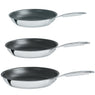 Lot 3 poêles inox antiadhérentes Castel