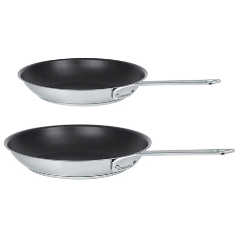 Lot 2 poêles inox antiadhérentes 1826 24 et 28 cm Cristel - Mathon - 1