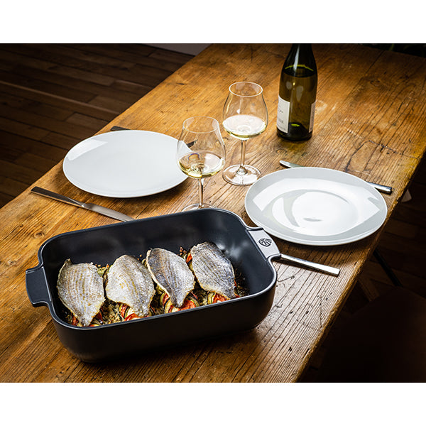 Plat four céramique Appolia rectangulaire ardoise 40 cm Peugeot - Mathon - 2
