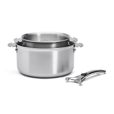 Set 2 casseroles inox Alchimy Loqy 16 et 20 cm et poignée amovible De Buyer - Mathon - 1