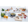 Lot wok tout inox et couvercle verre 30 cm Excell