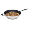 Lot wok inox antiadhérent et couvercle verre 30 cm Excell