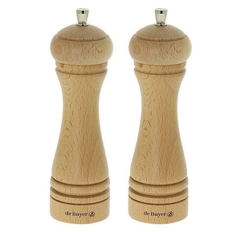 Lot moulins à poivre et à sel JAVA naturel 18 cm De Buyer - Mathon