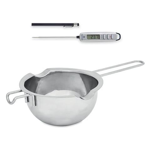 Lot bol bain-marie inox 750 ml et thermomètre digital de cuisine à sonde Mathon - Mathon - 1