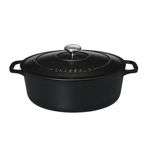 Cocotte ovale en fonte émaillée 31 cm noir mat Chasseur - Mathon - 1
