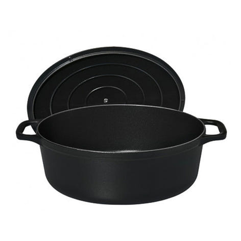 Cocotte ovale en fonte émaillée 33 cm noir mat Chasseur - Mathon - 2