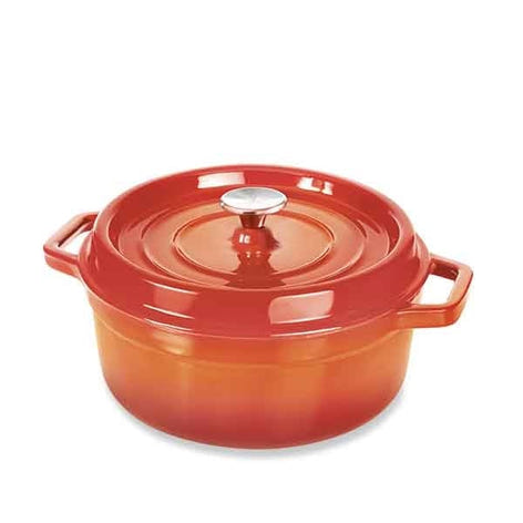 Cocotte en fonte ronde 28 cm 5,6 L coloris orange Mathon - Mathon - 1