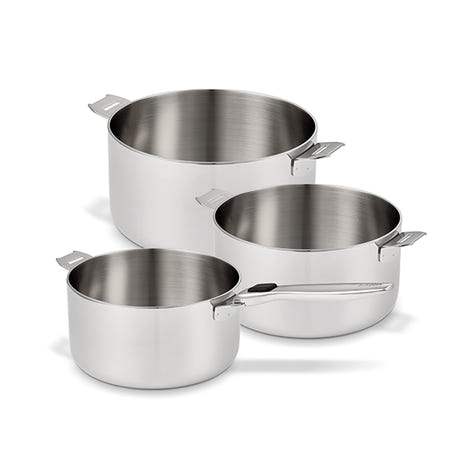 Set 3 casseroles inox Evolution 16, 18 et 20 cm et manche amovible Beka - Mathon - 1