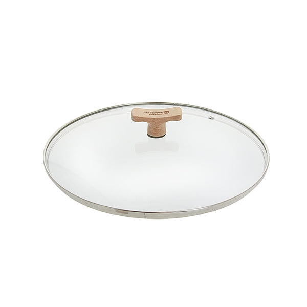Couvercle verre 24 cm bouton bois de hêtre De Buyer - Mathon - 1