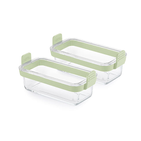Set de 2 plats en verre rectangulaires pour friteuse à air chaud Lékué - Mathon - 1