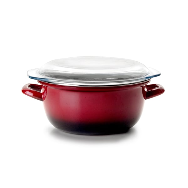Friteuse traditionnelle acier émaillé 24 cm rouge Ibili - Mathon - 1