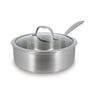 Sauteuse tout inox Triply 24 cm et couvercle en verre Menastyl - Mathon - 1