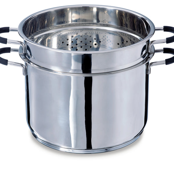 Lot marmite haute inox Rapid Cook avec couvercle et élément vapeur 26 cm 8,5 L Mathon - Mathon - 3