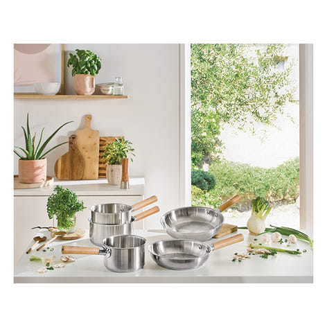 Lot 3 casseroles inox manche bois Natural’Inox 16, 18 et 20 cm Mathon - Mathon - 2