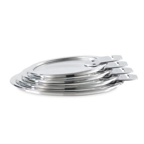 Set 4 couvercles plats en verre Strate 14, 16, 18 et 20 cm Cristel - Mathon - 1