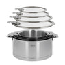 Lot 4 casseroles inox Strate sans manche 14, 16, 18 et 20 cm et 4 couvercles Cristel - Mathon - 2