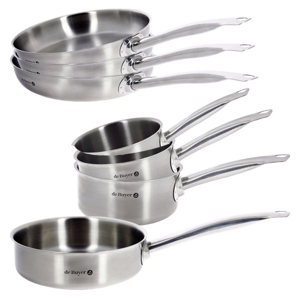 Batterie de cuisine 7 pièces tout inox Prim