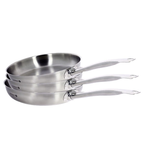Lot 3 poêles tout inox Prim’Appety 20, 24 et 28 cm De Buyer - Mathon