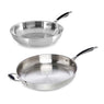 Lot de 2 poêles tout inox Excell’Inox 28 et 32 cm Mathon - Mathon - 1