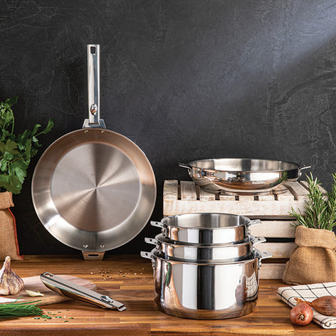 Lot 4 casseroles tout inox Clips’Inox 14, 16, 18 et 20 cm et manche amovible Mathon - Mathon - 2