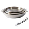 Lot 3 poêles tout inox Clips’Inox 20, 24 et 28 cm et manche amovible Mathon - Mathon - 1