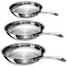 Lot 3 poêles tout inox Chef 20, 24 et 28 cm Beka - Mathon - 1