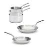 Lot 3 casseroles 16, 18 et 20 cm et 2 poêles 24 et 28 cm tout inox Affinity  De Buyer - Mathon - 1