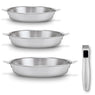 Lot 3 poêles tout inox 20, 24 et 28 cm Triply Evolution avec son manche amovible Beka - Mathon - 1