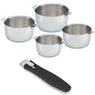 Lot 4 casseroles Select en inox 14, 16, 18 et 20 cm et manche amovible Evolution Clickfix noir Beka - Mathon - 1